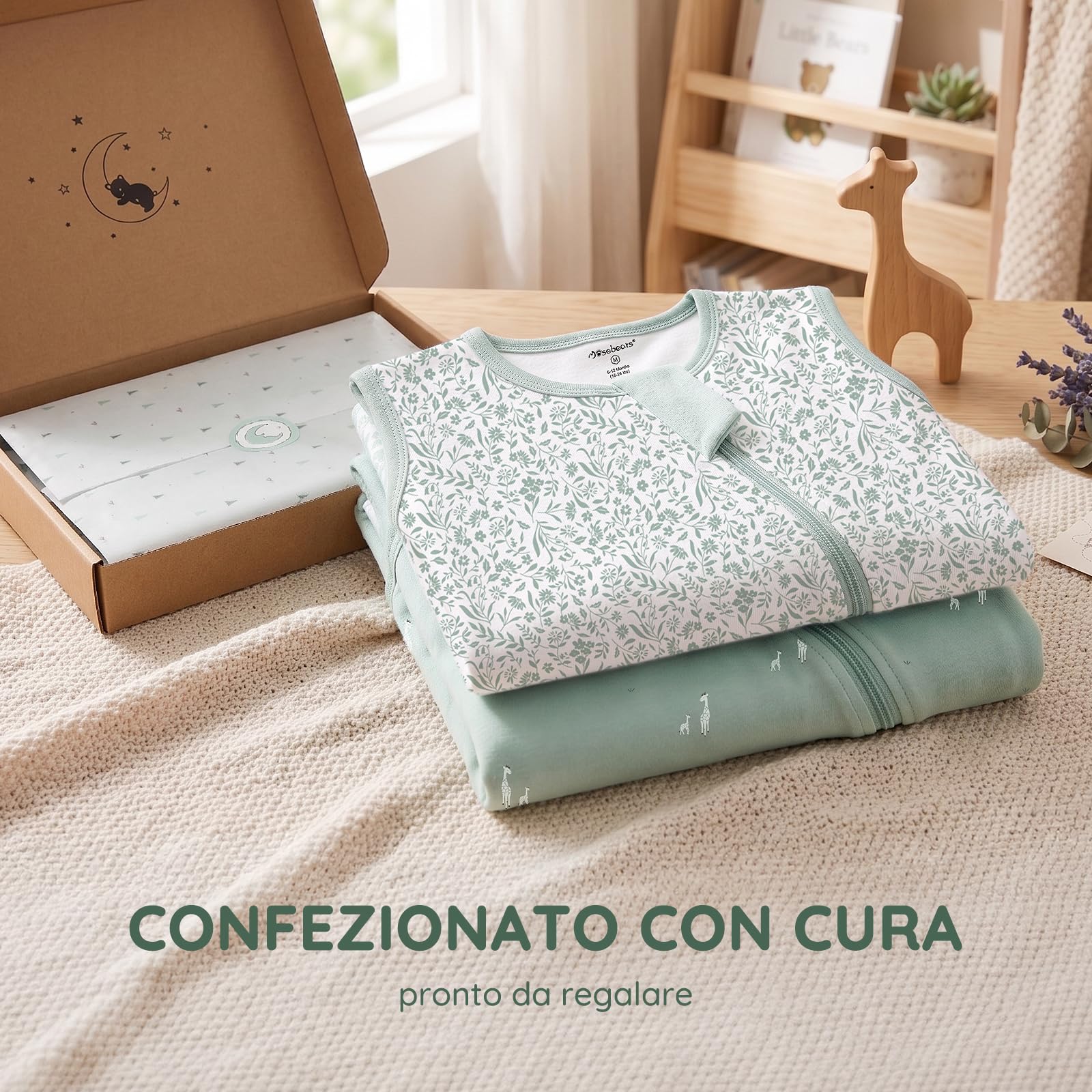 Mosebears 0.5 Tog Sacco Nanna in Cotone per Neonati, Estate - Per Bambini e Bambine