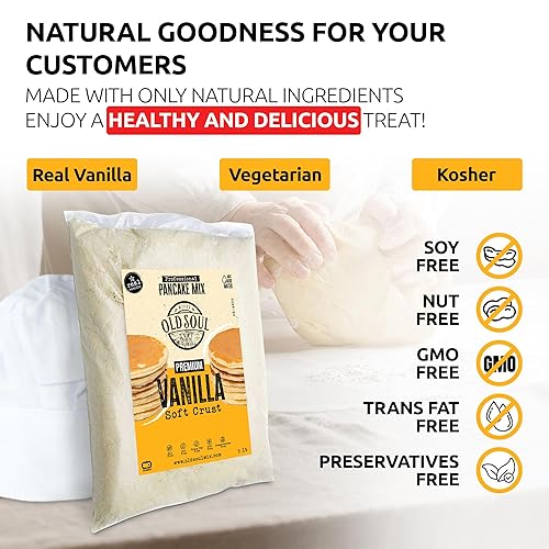 Miniatura 4 de OldSoul Poffertjes - Mezcla de gofres  Mezcla de masa para panqueques holandeses  Sin soja y nueces  700 mini panqueques (vainilla, 5 libras)