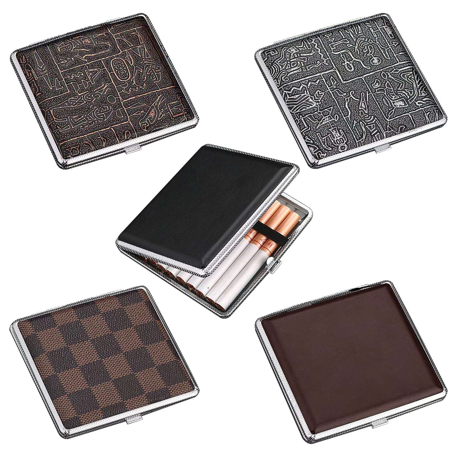 Amazon.com: STNRST-IN 5 Pack Cigarette Case King Size 80mm, Stylish Leather  Surface Cigarette Box for Women and Men, Portable Leather Cigarettes Holder  with Solid Magnetic Switch Flip Top Closure, 20 Capacity :