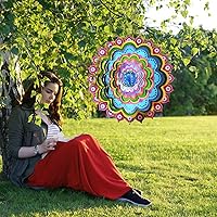 Vista 18 de FONMY - Molinillo de viento con forma de mandala y con bola de cristal en 3D, de acero inoxidable, atrapasol, ideal como regalo de Navidad