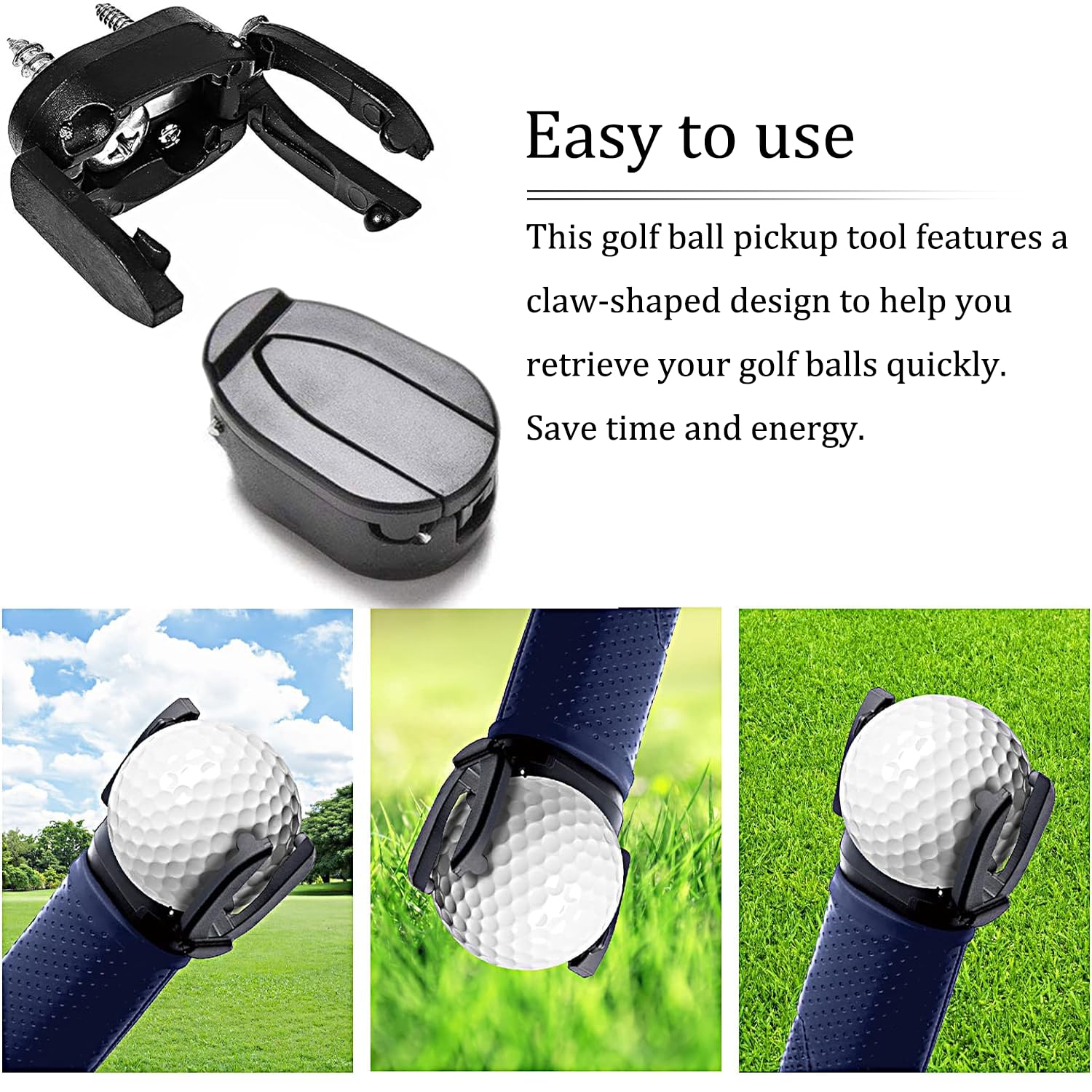 5 Pz Mini Raccoglitore di Putter, Strumento per Il Recupero delle Palline da Golf, Dispositivo ad Aspirazione per Golf, Raccoltore di Palline da Golf in Plastica, Accessori da Golf a Ventosa