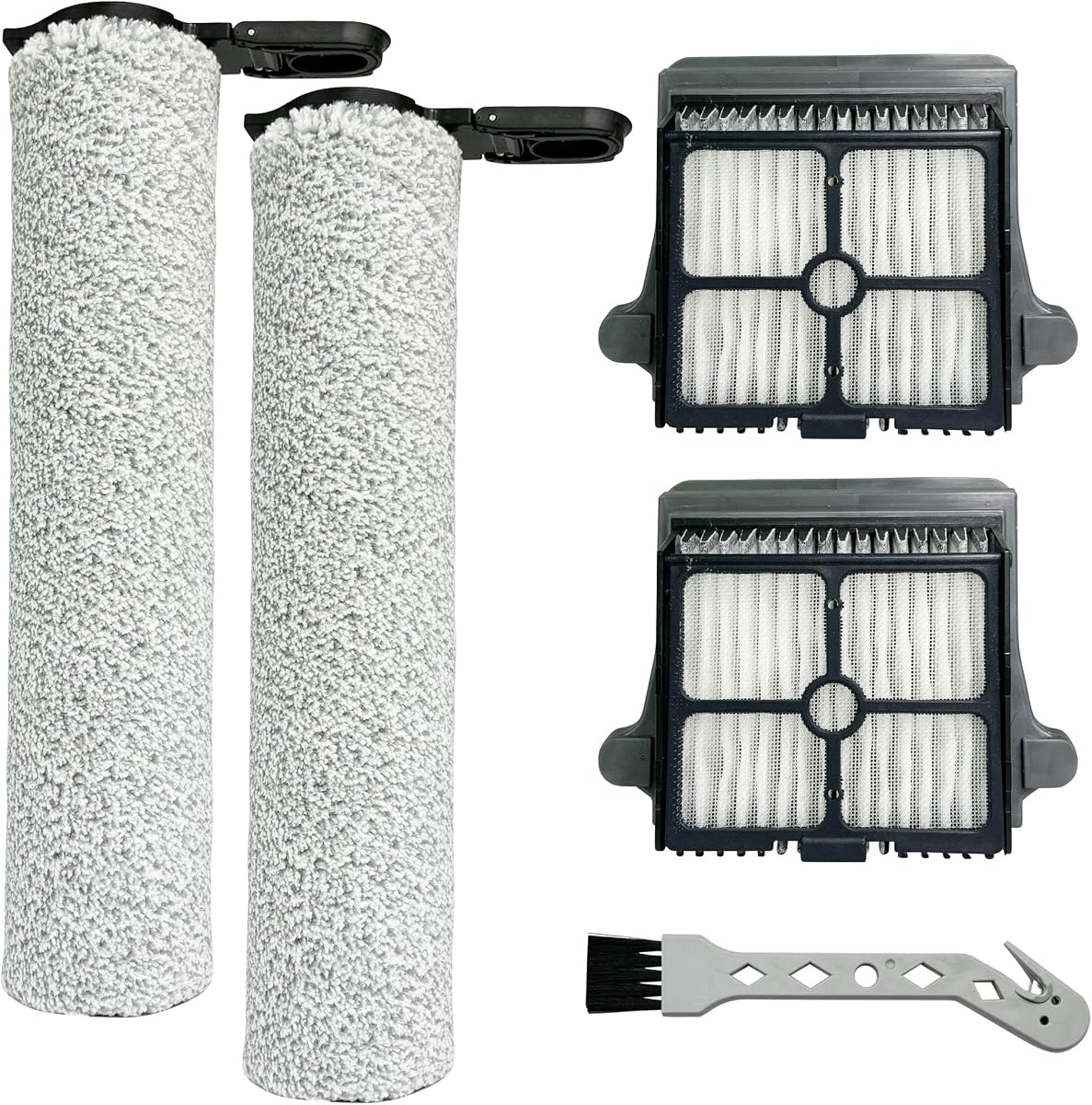 Replacement Parts Kit for TINECO Floor ONE S7 Steam (ONLY) Cordless Wet Dry Vacuum Steam Mop All-in-One | 2 Brush Rollers, 2 HEPA Filters