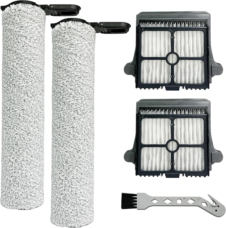 Replacement Parts Kit for TINECO Floor ONE S7 Steam (ONLY) Cordless Wet Dry Vacuum Steam Mop All-in-One | 2 Brush Rollers, 2 HEPA Filters