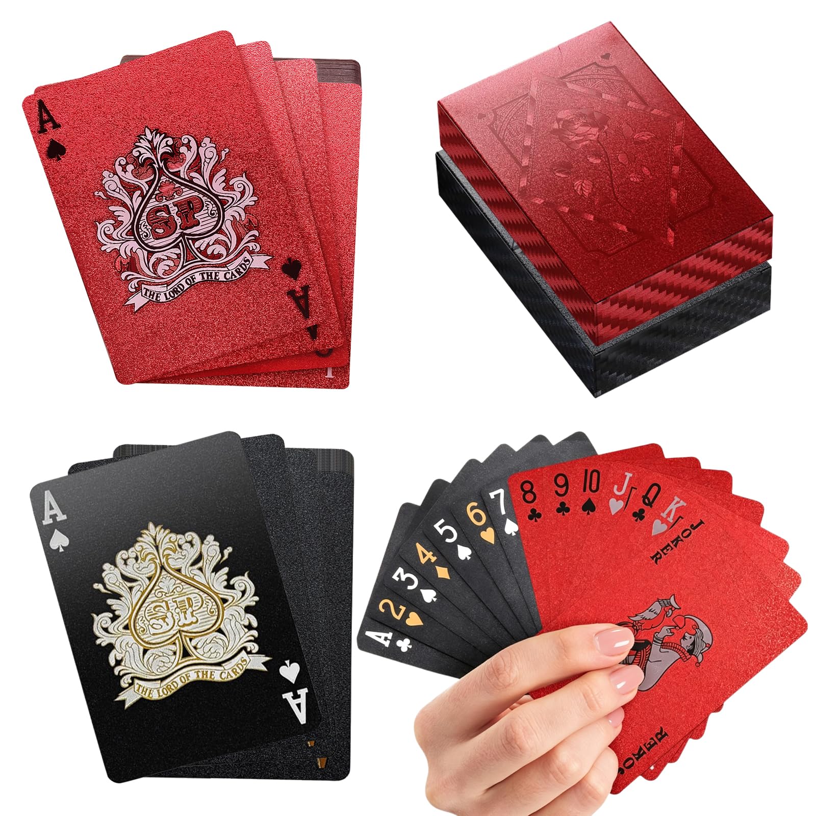 Mnuwoee 2 Deck Waterproof Playing Cards,Plastic Standard Playing Card Decks