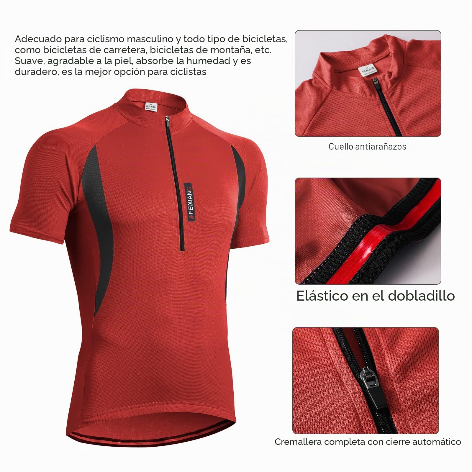 MEETWEE Maillot Ciclismo Hombre, Bicicleta De para Jersey Manga Corta Cómodo Respirable Secado Rápido