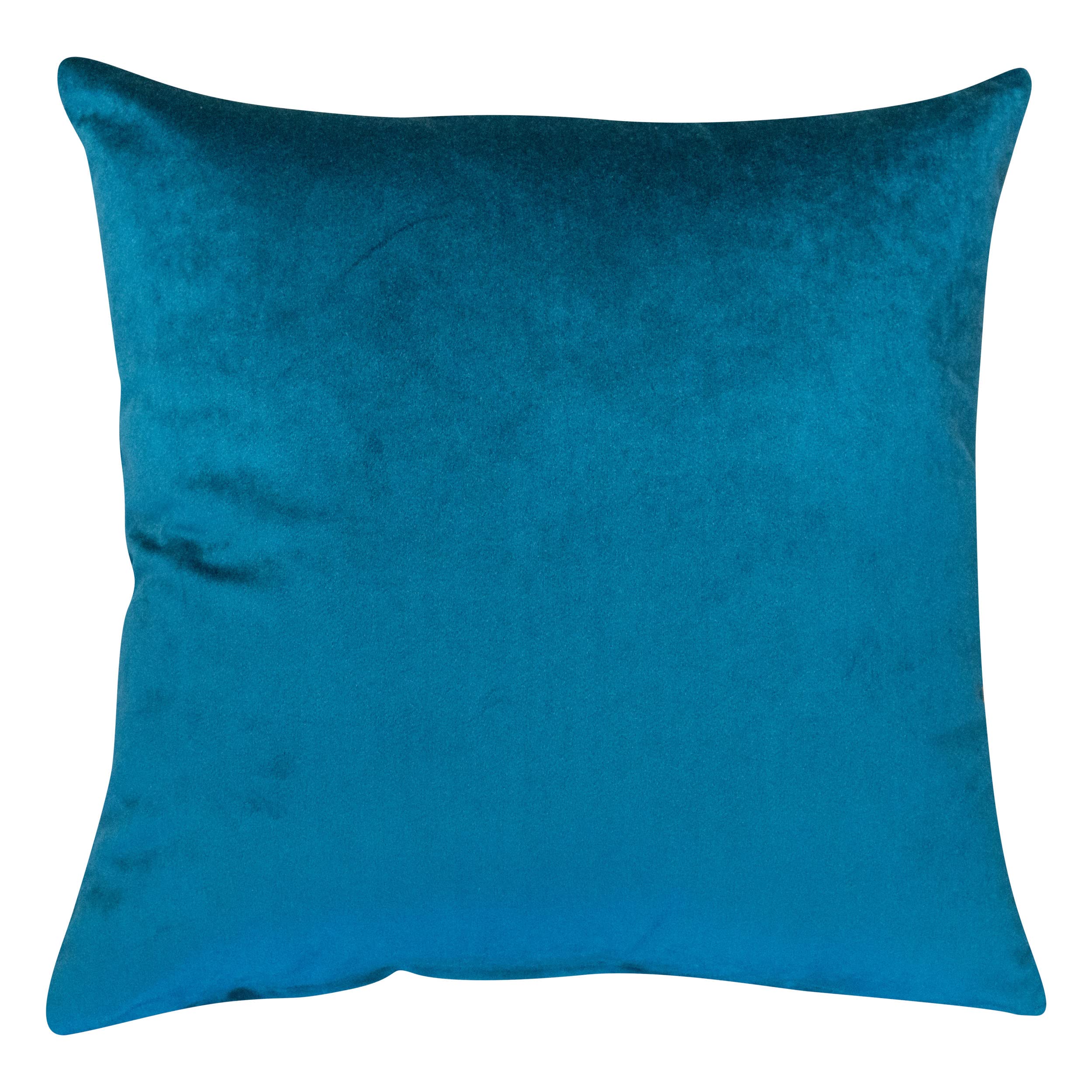 Linen Loft Teal Bella Plain Velvet Cushion Cover. Blue Supersoft Velvet Chenille. Modern And On-Trend Home Accessory. 17X17" Square Cover Only