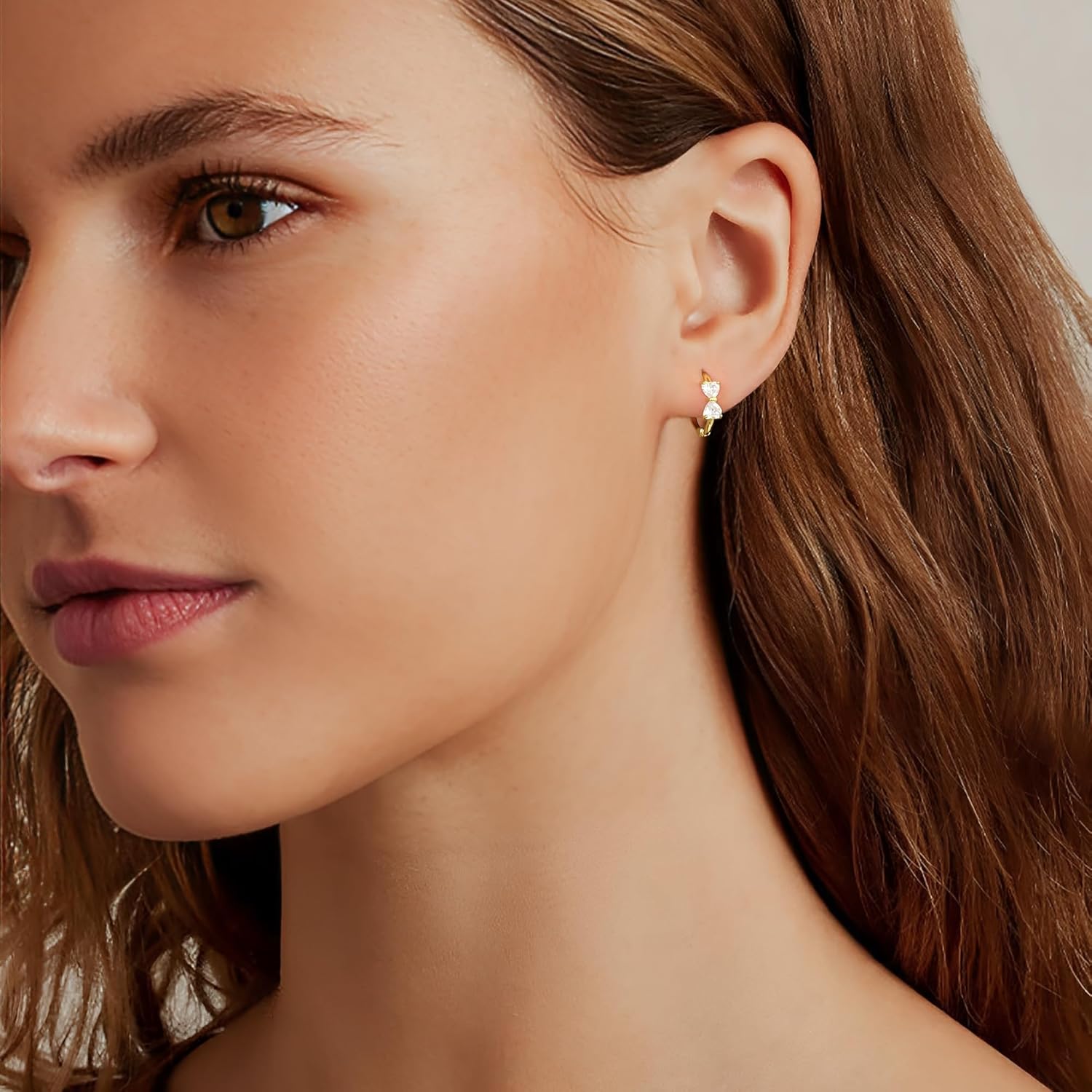 DAILY VIBES Small Gold Huggie Earrings for Women 14K Gold Plated Hypoallergenic Dainty Mini Cubic Zirconia Star Cross Cartilage Hoop Earrings - Image 3