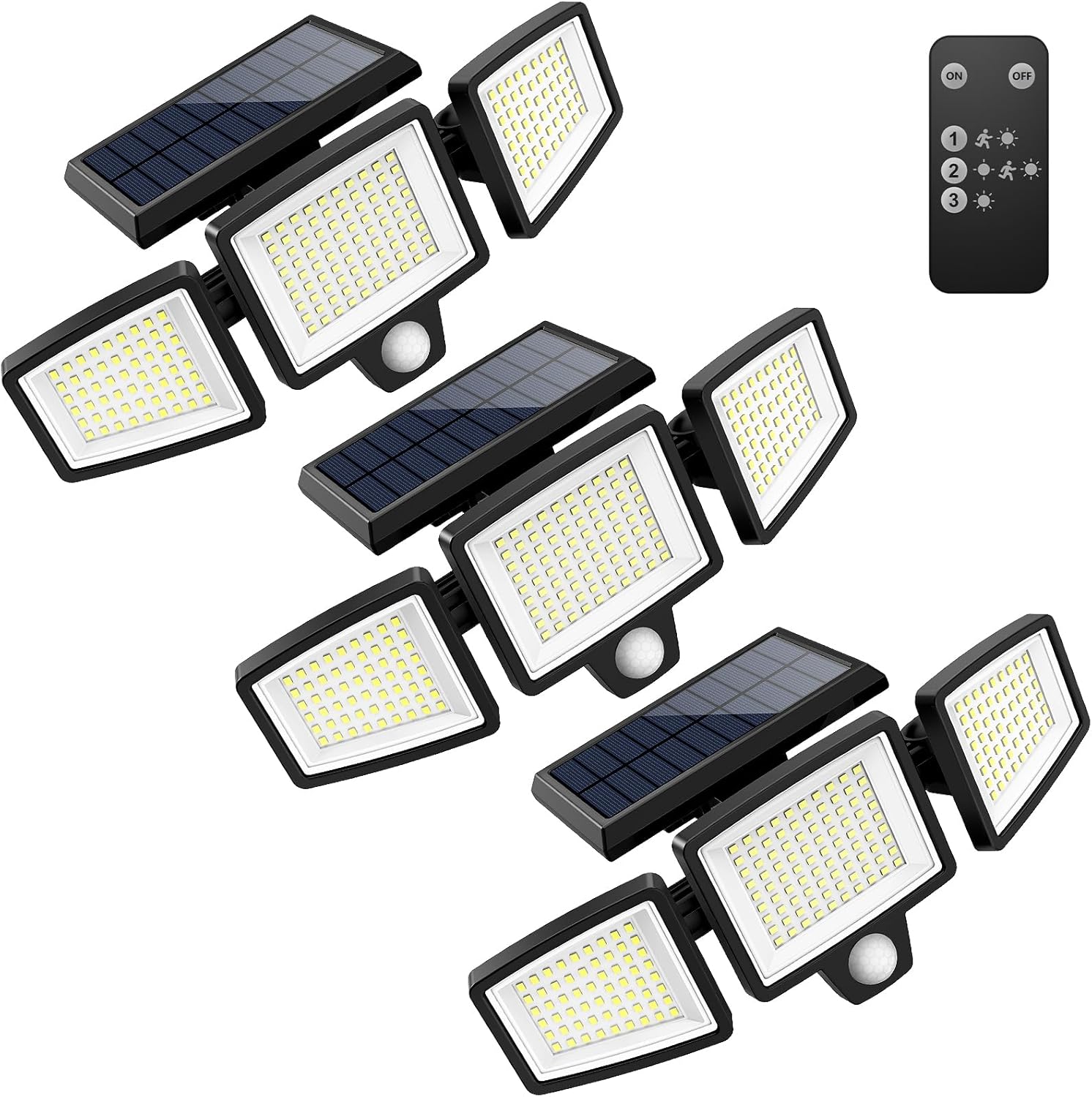 Tuffenough Solar Outdoor Lights 2500LM 210 LED Security Lights with Remote Control