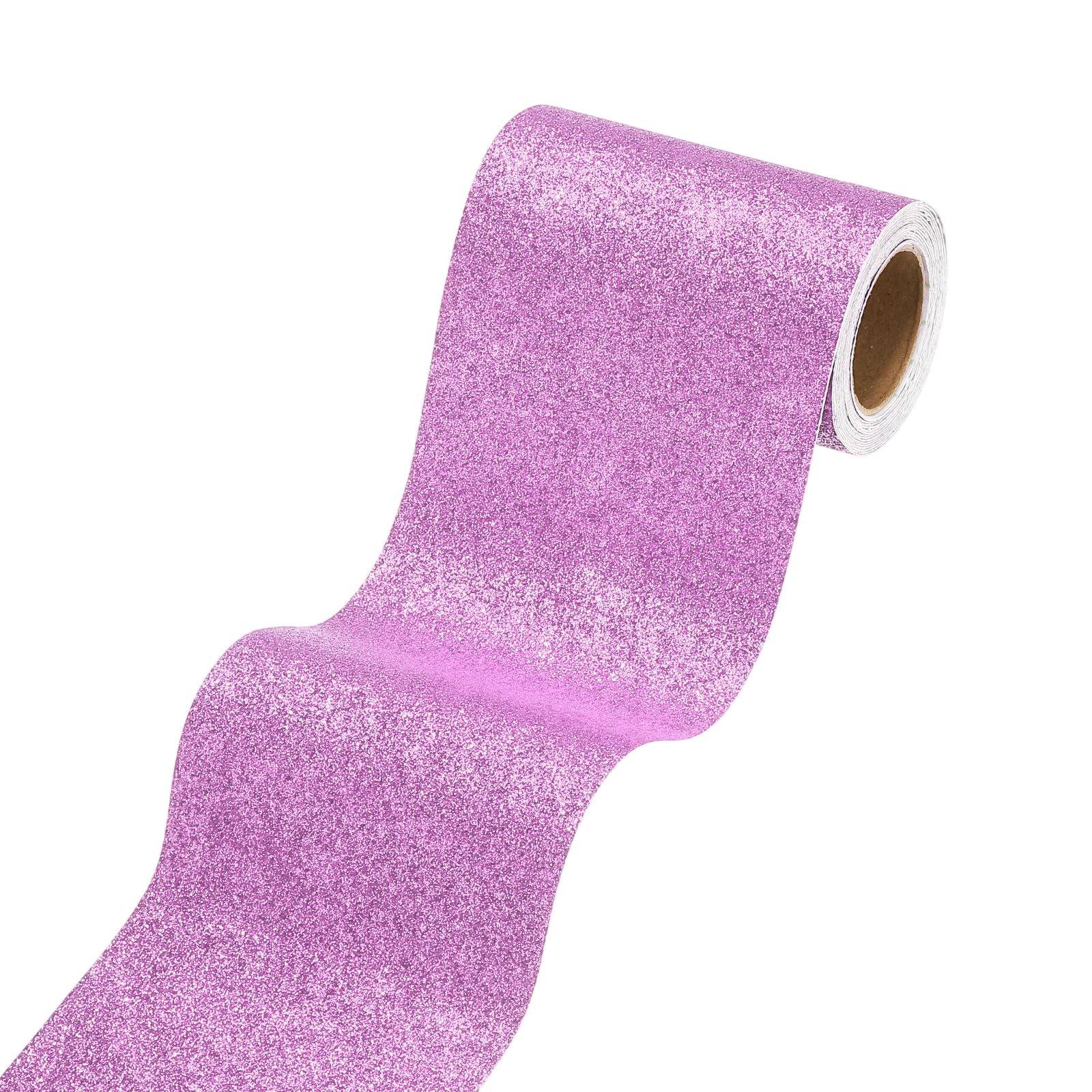 sourcing map 4" x 118" Light Purple Glitter Wallpaper Border, Peel and Stick Self Adhesive Sparkle Glitter Contact Paper Border for Mirror Bulletin Board DIY Crafts Decor