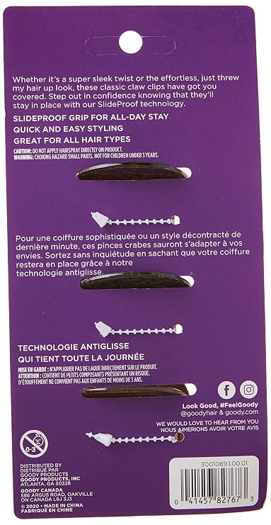Goody Large Claw Clips 3 ea