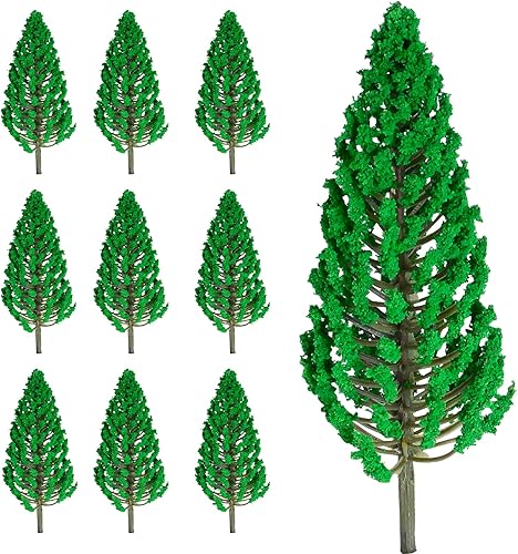 Mantouxixi 10 piezas de árboles de cedro de pino modelo 1:25 árbol de arquitectura verde para escala O G ferrocarril DIY paisaje paisaje diseño