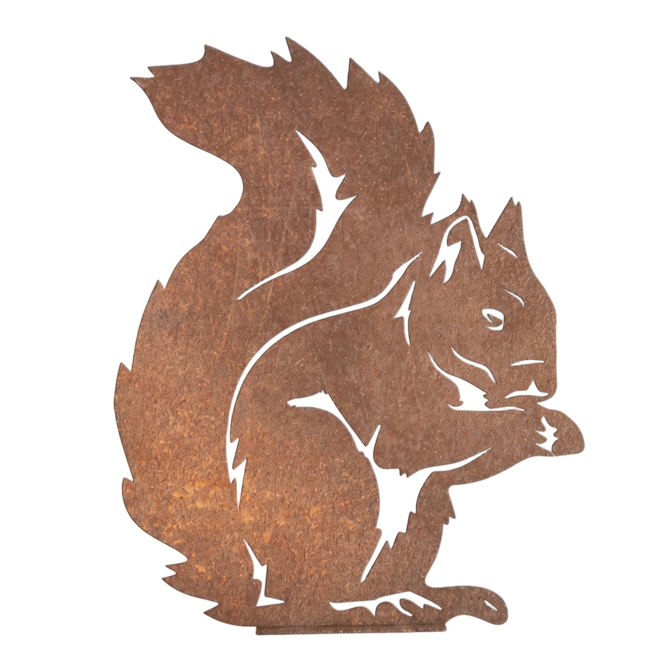 Ameble Vintage Rustic Metal Garden Art Squirrels Decor, Rusty Metal Silhouette Statues for Yard, Flower Bed, Patio, Lawn Ornaments, Brown