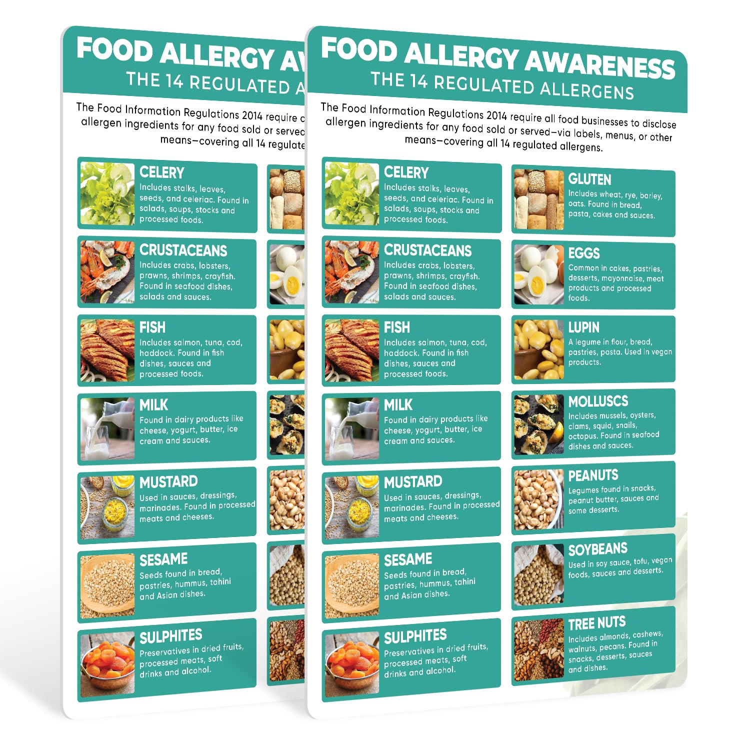 Food Allergen Sign A4 – Self-Adhesive Allergy Sign for Restaurants, Cafés & Catering – Waterproof & Heat-Resistant Self Adhesive Sticker, Clear & Easy to Read for Customer Safety & Compliance (2)