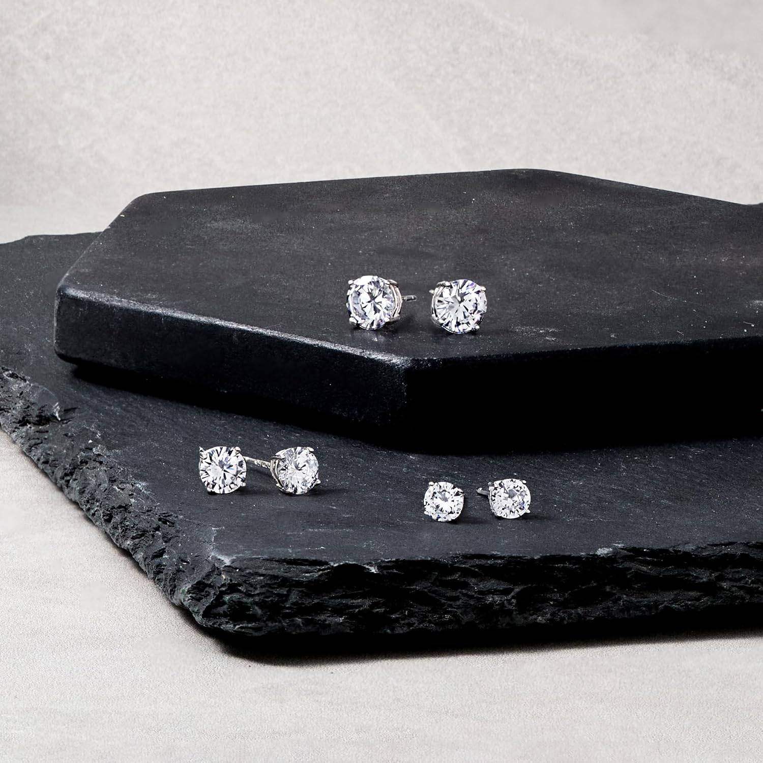 Ross-Simons 6.00 ct. t.w. CZ Jewelry Set: 3 Pairs Of Stud Earrings in Sterling Silver