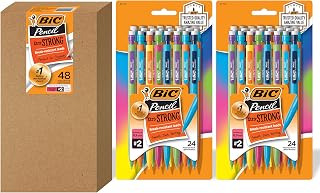 BIC Xtra-Strong 0.9mm Mechanical Pencils, Break-Resistant Thick Lead, Colorful Barrels, 48-Pack #2 for Tests & School