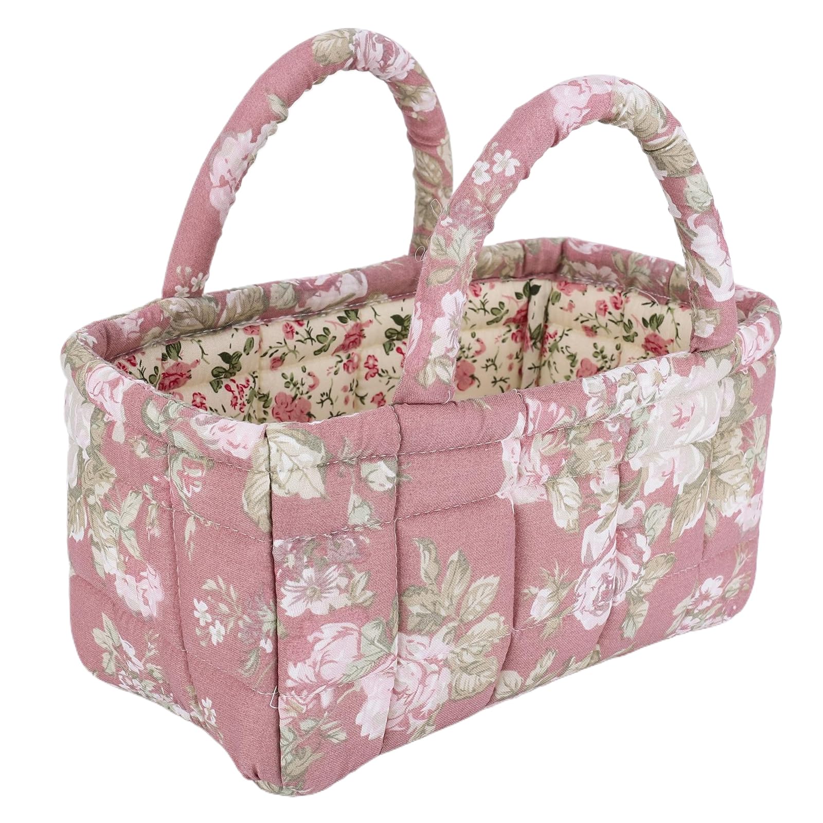 Floral Quilted Baskets with Easy-Carry Handles Floral Laundry Hamper