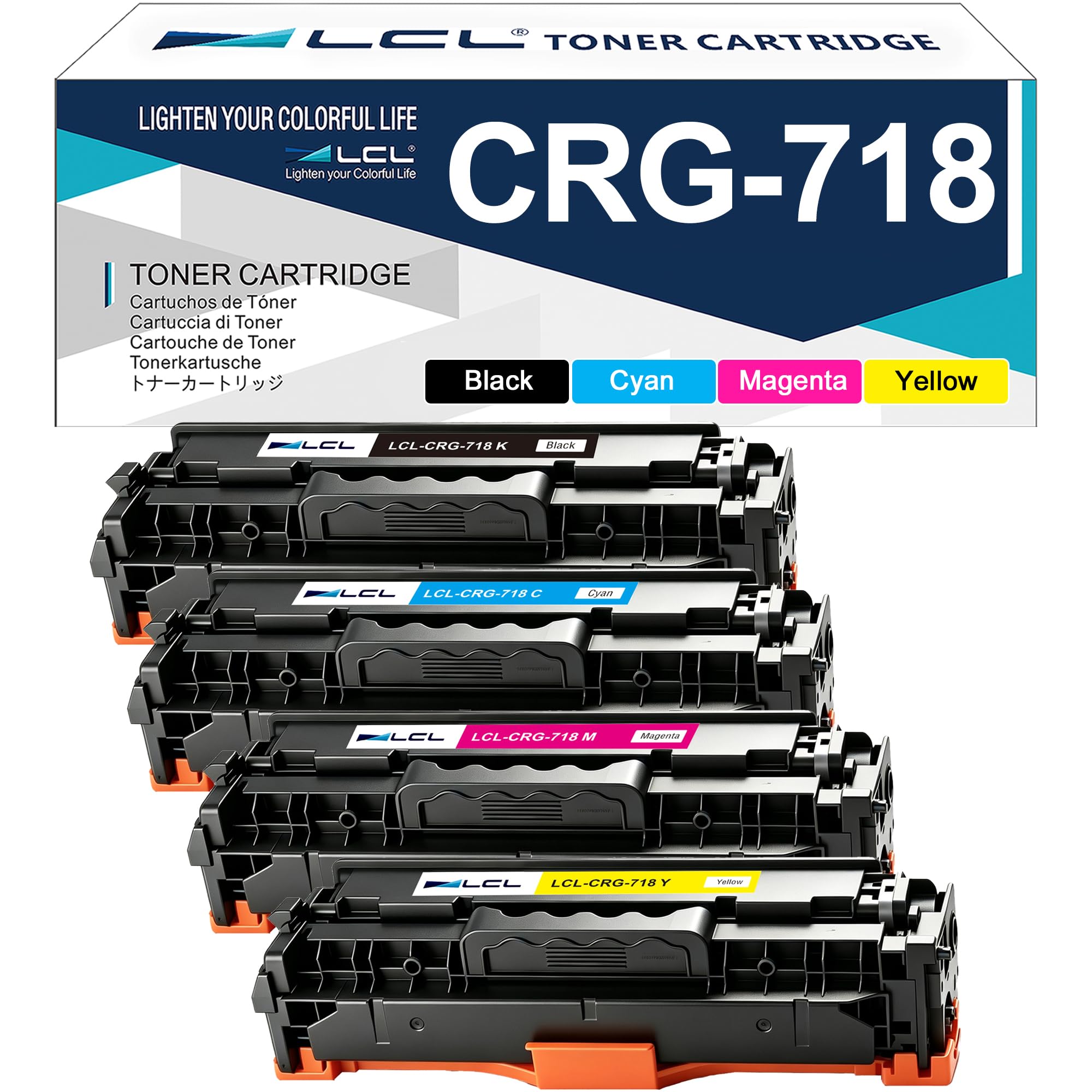 LCL 718 Cartouche de Toner Compatible pour Canon 718 718BK 718C 718M 718Y