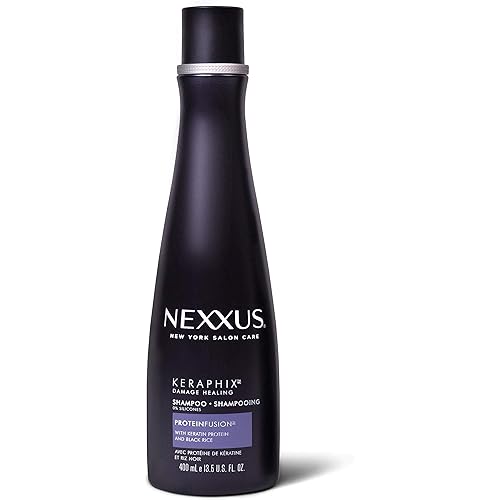 Nexxus Keraphix Shampoo for Damaged Hair Keraphix with ProteinFusion Silicone-Free with Keratin Protein and Black Rice 13.5 oz