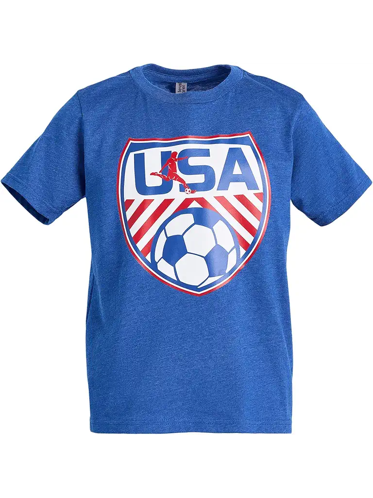 ChalkTalk SPORTS Soccer Short Sleeve T-Shirt - Soccer USA (Little Kid/Big Kid)
