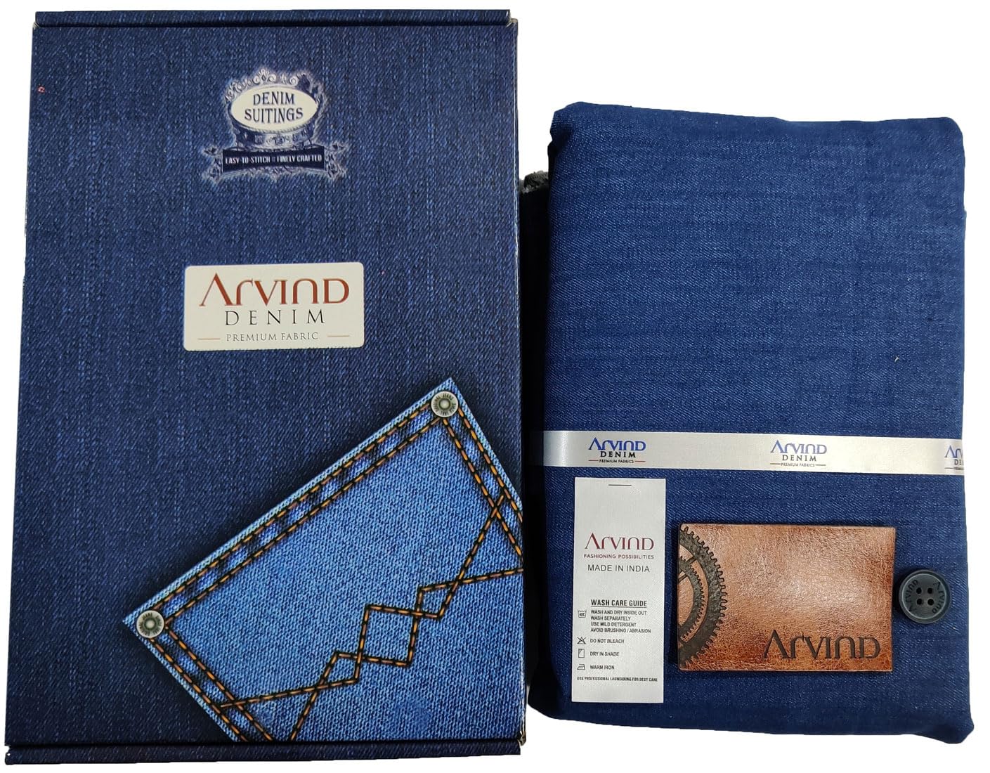 Denim Premium Unstitched Trouser Fabric for Men with Matching Button | Denim Suiting Fabric Material | Tailoring Cloth with Gift Box | Ideal for Formal & Casual Wear-image-46