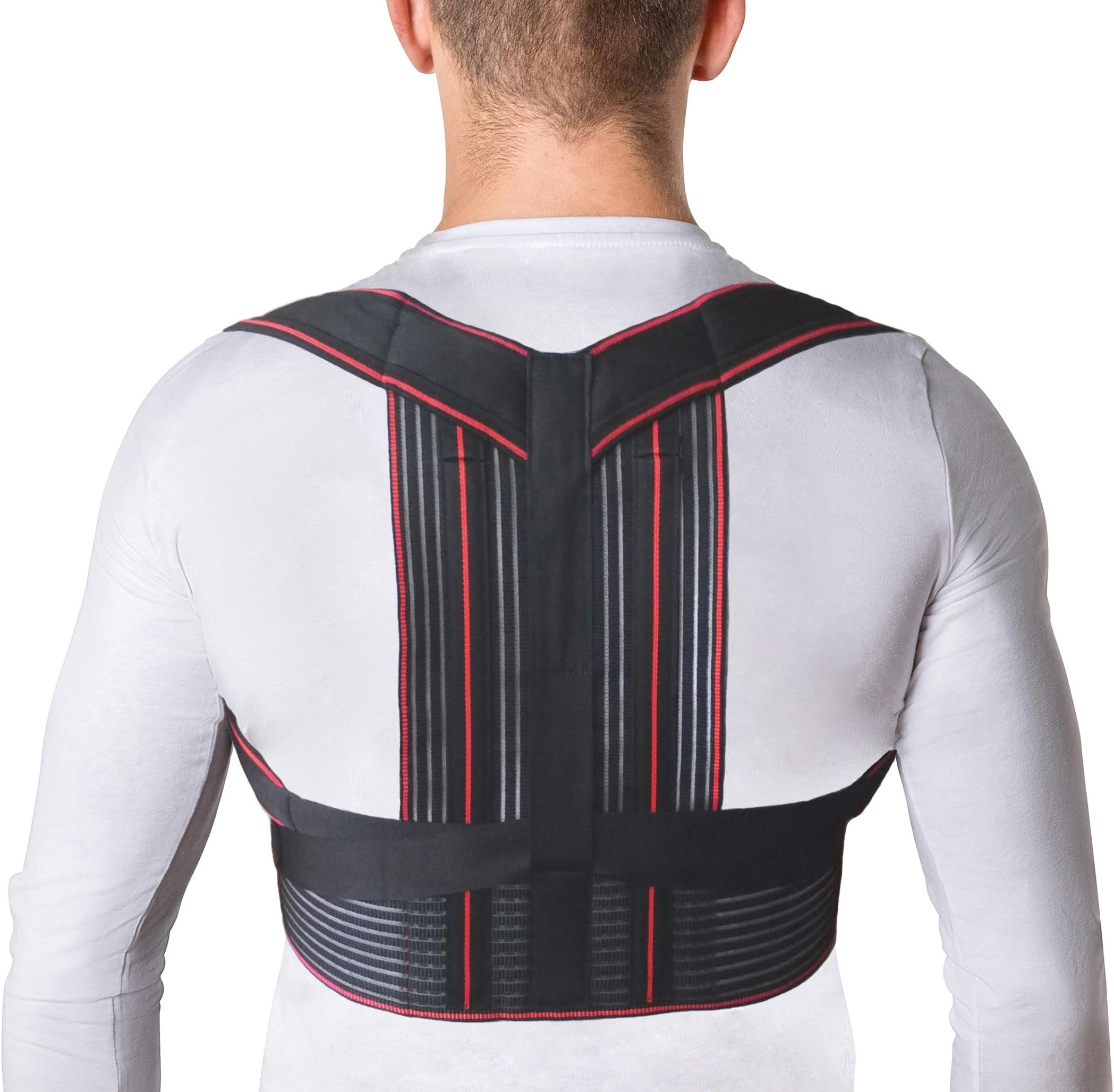 JNTAR Upper Back Brace Posture Corrector for Women & Men Corrects Slouching Hunching & Bad Posture Provides Clavicle & Shoulders Support Solution for Kyphosis & Scoliosis, Medium Fixation (M (31-35"))