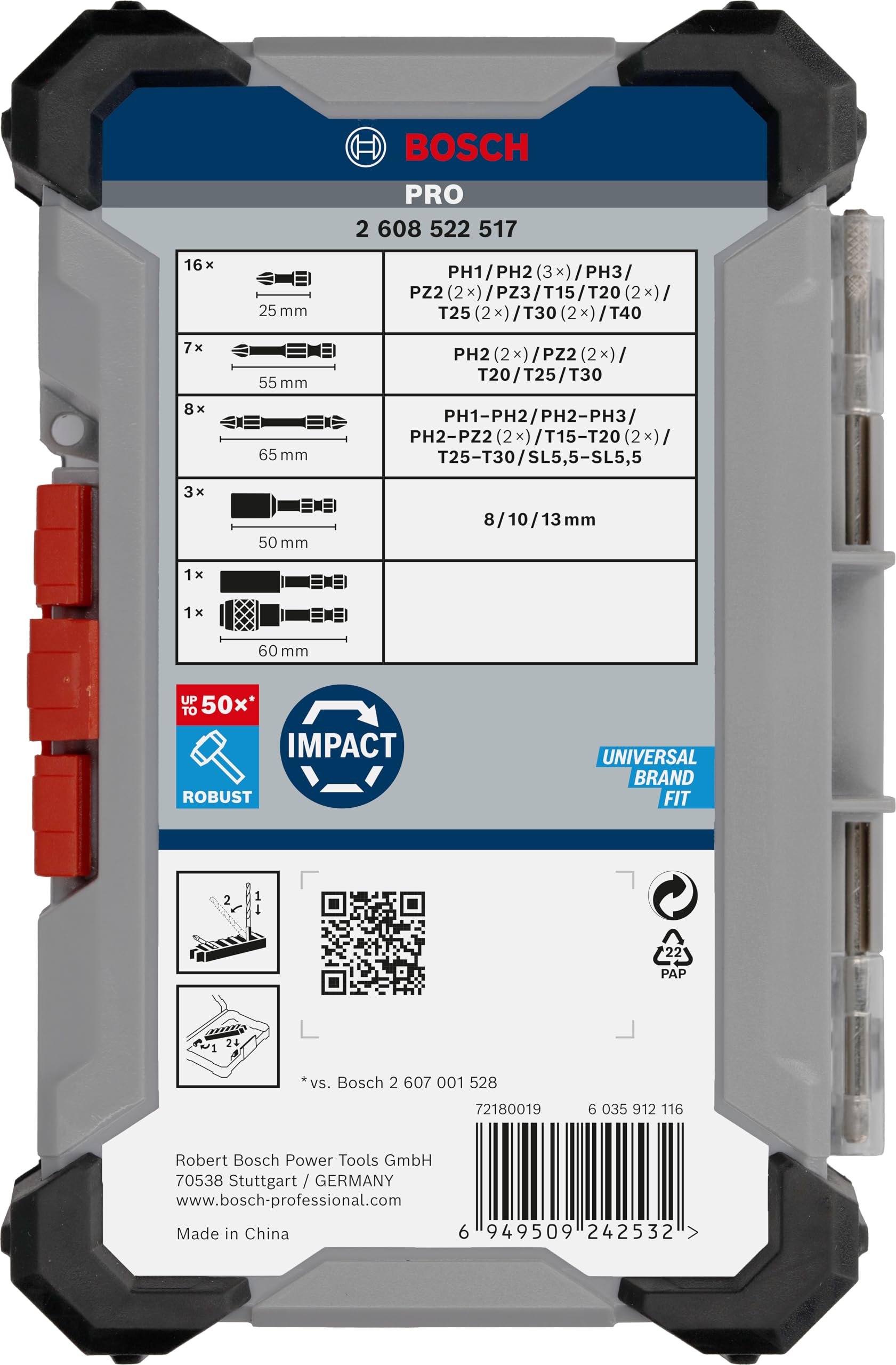 Bosch 36 x PRO Impact Set, 36-częściowy (200 x 107 mm, profesjonalne akcesoria śrubokręt, śrubokręt)