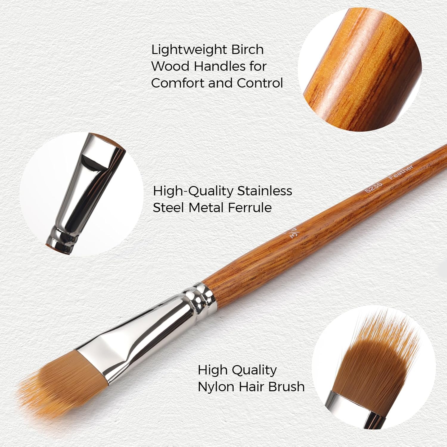 Gradient Brush Pro Paintbrush for Painting Fur and fine Textures Art Paintbrush Sets for Crylic Painting, Oil & Watercolor