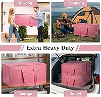 Vista 7 de Paquete de 6 bolsas de mudanza grandes extra resistentes con cremallera reforzada y asas anchas, contenedores de almacenamiento impermeables