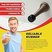 Vista 7 de Puntas de repuesto de goma prémium para tope de puerta, parachoques de puerta, tapas de bisagra de resorte para protección de pared y piso