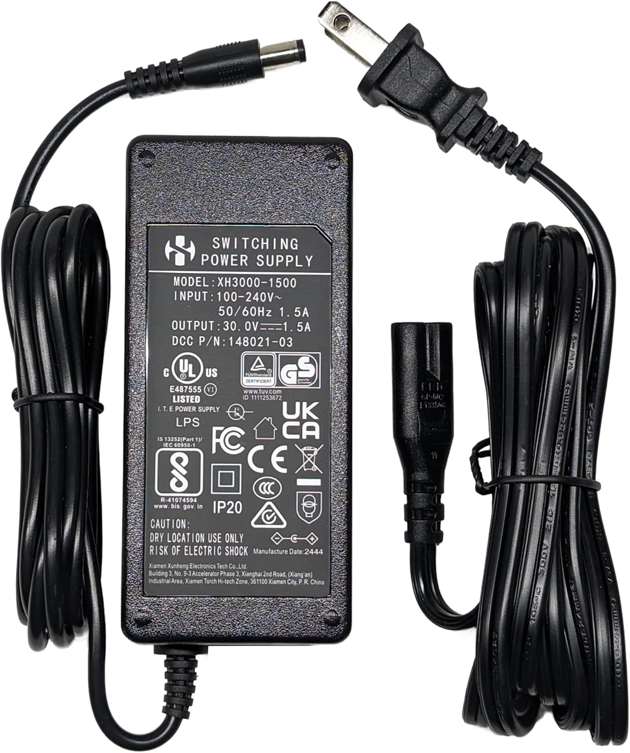 Digital Check 30V XH3000-1500 OEM AC Adapter for 148021-03 TellerScan TS215 TS230 TS240 TS4120 148021-01 PS48IDAAY1600S Check Scanner Power Supply Cord Replacement