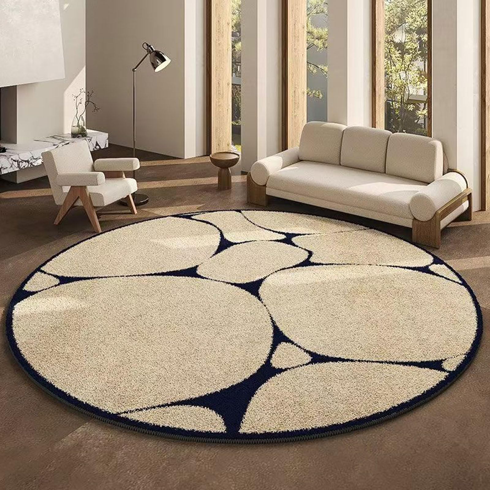 Niepan Oval Circle Modern Minimalist Round Living Room Carpet,High-Grade Thickened Sofa Bed Imitation Cashmere Carpet,Modern Rugs Living Room Carpet Mat For Bedroom Large Area Rug,Clean Area Rugs For Bedrooms.