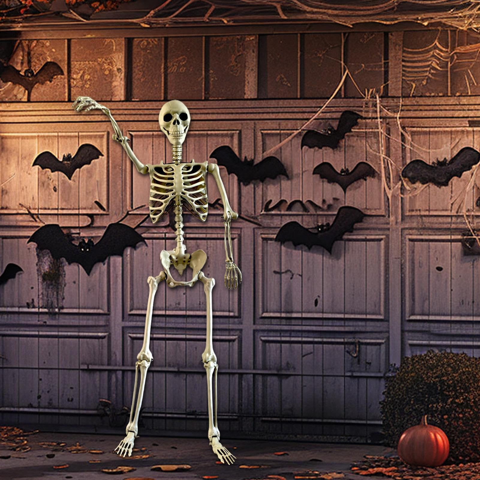 Scheletro Halloween a grandezza naturale 91 Cm Spettrale Realistico