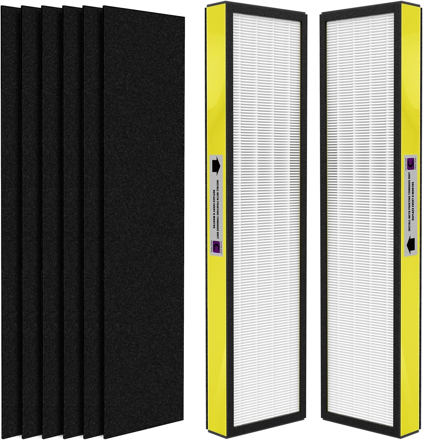 2-Pack True FLT5000 FLT5250PT FLT5111 Replacement Filter C, Compatible with AC5000, AC5000E, AC5250PT, AC5350B, AC5350BCA, AC5350W, AC5300B, CDAP5500B, AP2800CA Purifiers