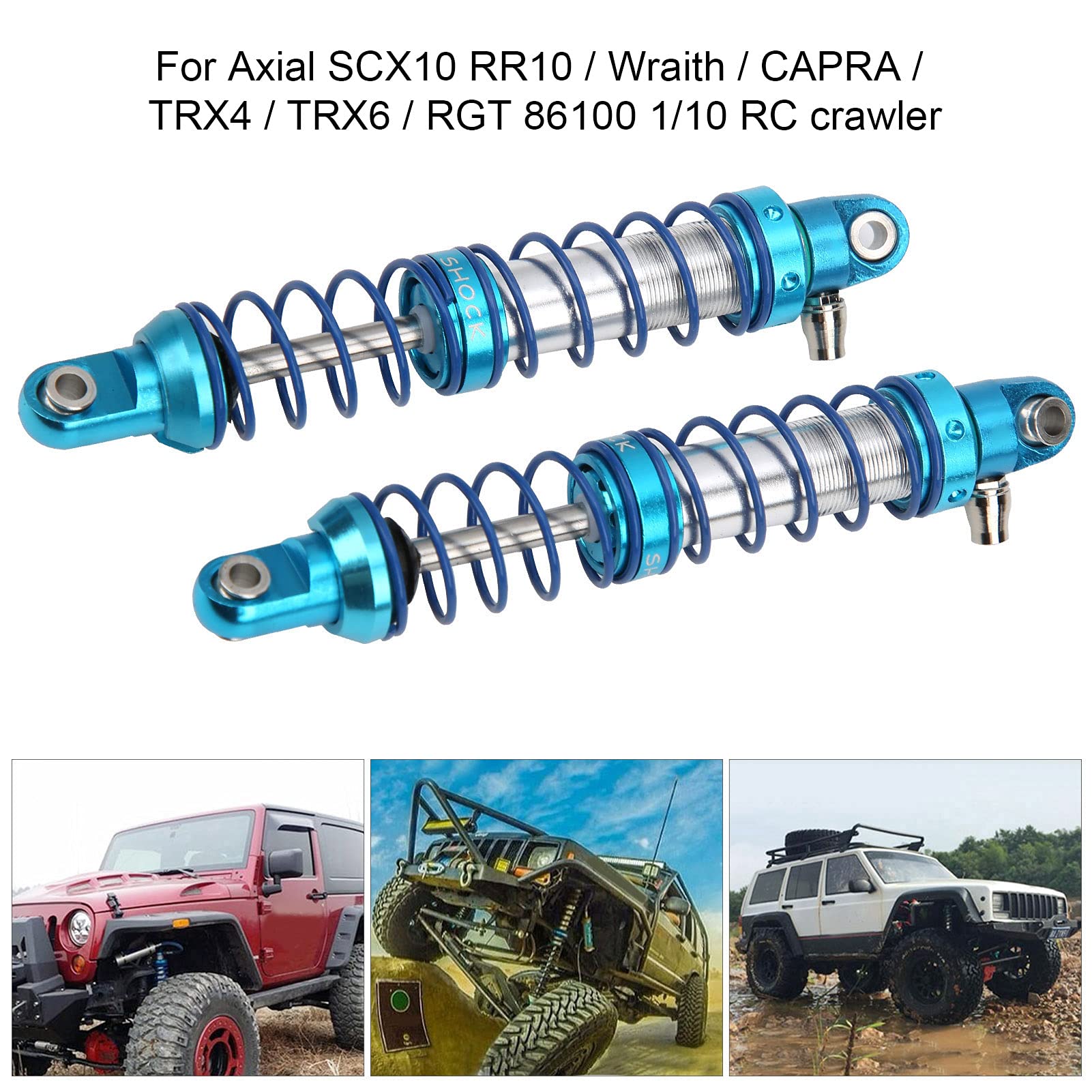 Accesorio de repuesto de amortiguador de choque de Metal de presión negativa de 2 uds apto para 1/10 RC Crawler (86mm)