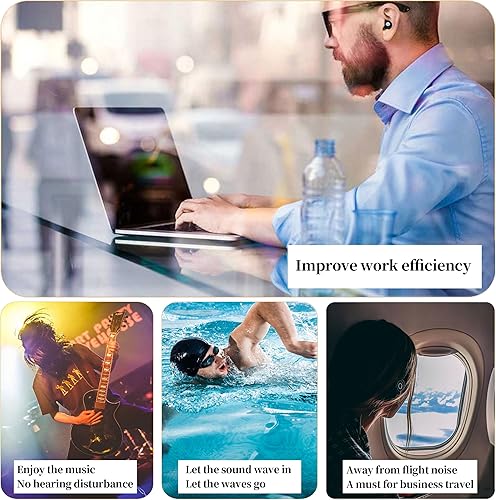 Miniatura 7 de Tapones para los oídos para dormir con cancelación de ruido, protección auditiva súper suave y reutilizable en silicona flexible para dormir,