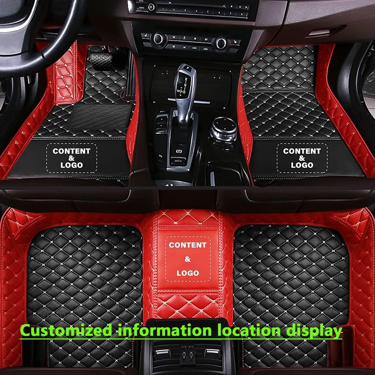 Luxury Custom Personalized Floor Mats for 99% of Sedan, Trucks SUV, Anti-Slip Full Coverage All Weather Car Mat Set (Black)