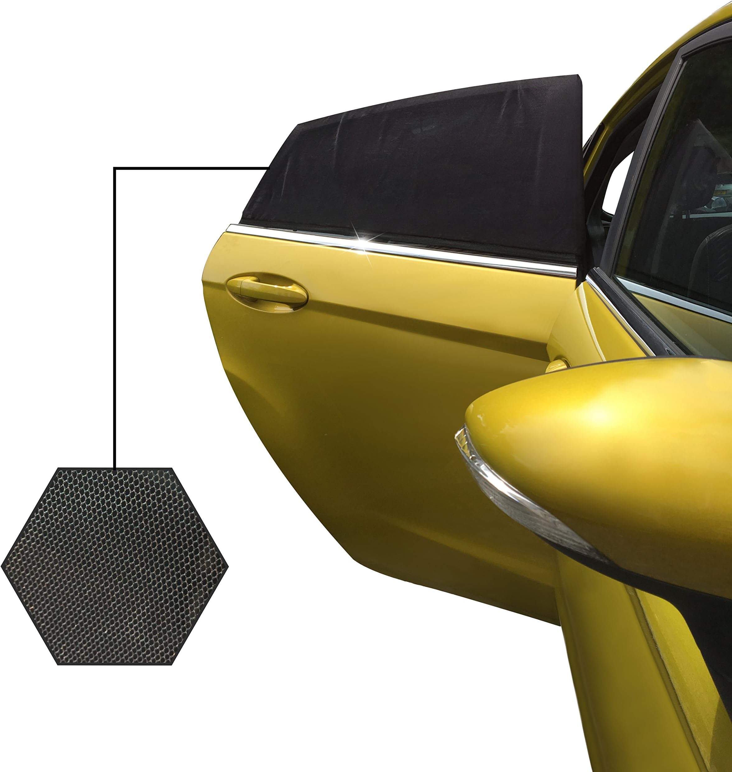 MALSTONE Car Sun Shades – UV Protection For Kids & Pets – Pack of 2 - Large Fit 113x50cm