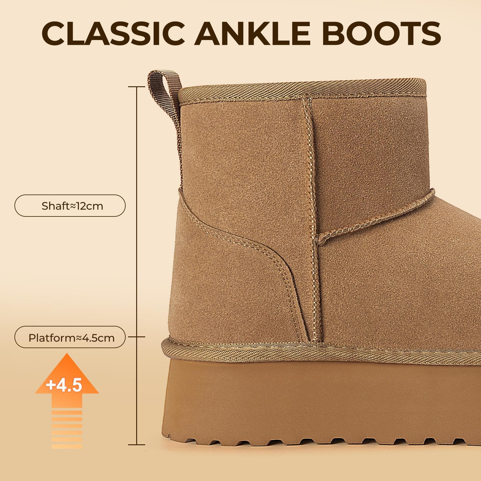 Mishansha Botas de Invierno Mujer | Forrado, Caliente, Antideslizante, Botas de Nieve