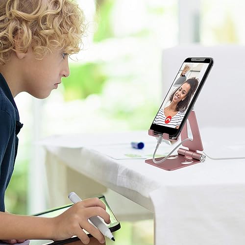 Miniatura 6 de Aduro U-Rise - Soporte ajustable para teléfono celular, plegable, de acero de aluminio, con U-Rise XL, soporte ajustable de aluminio para tableta,