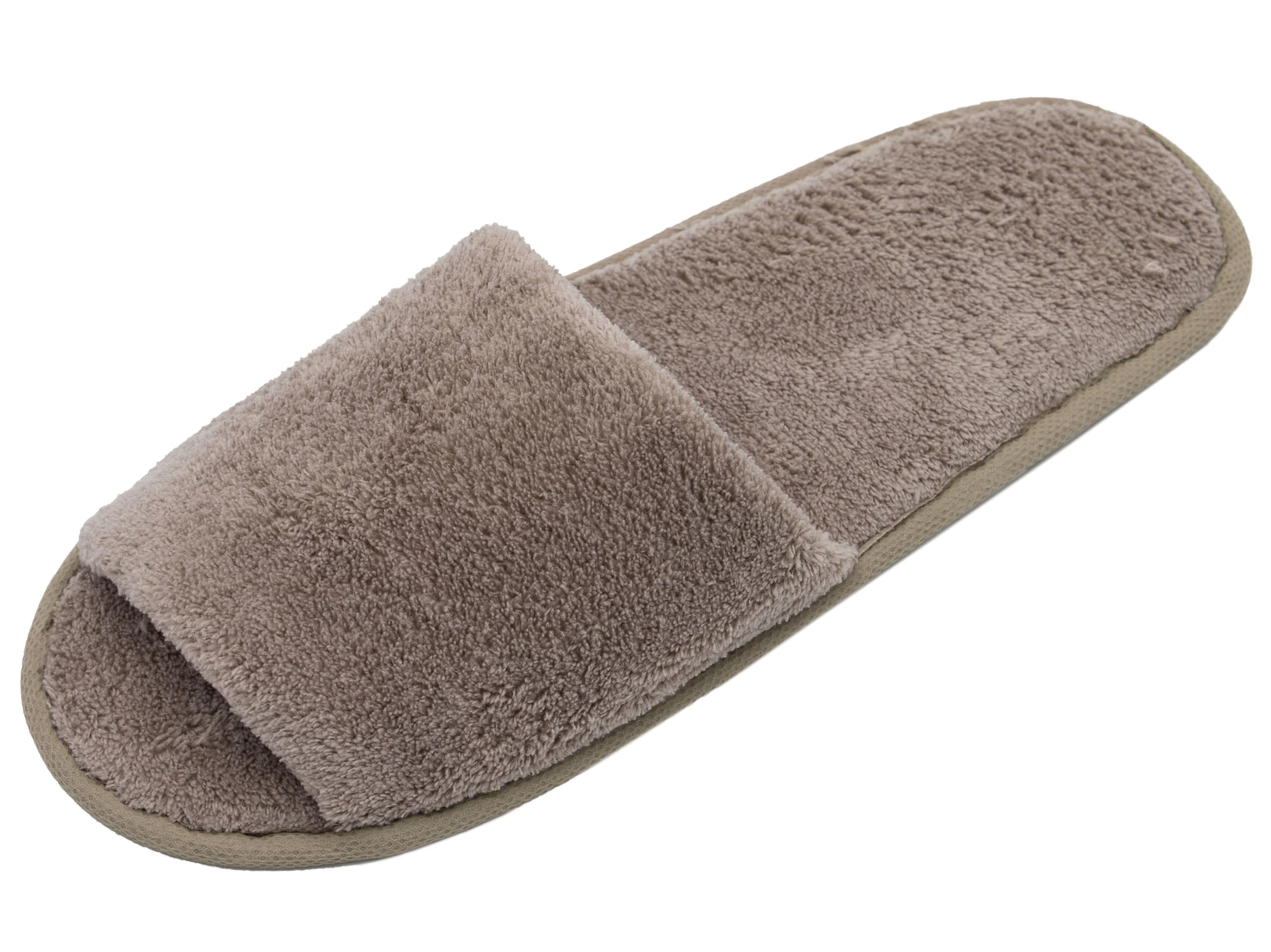 ZOLLNER 10 Paar Einwegslipper Gästehausschuh - Frottierslipper für Reise, Spa, Sauna und Zuhause - rutschhemmende Sohle - offene Spitze - Einheitsgröße - Hotelqualität, 385