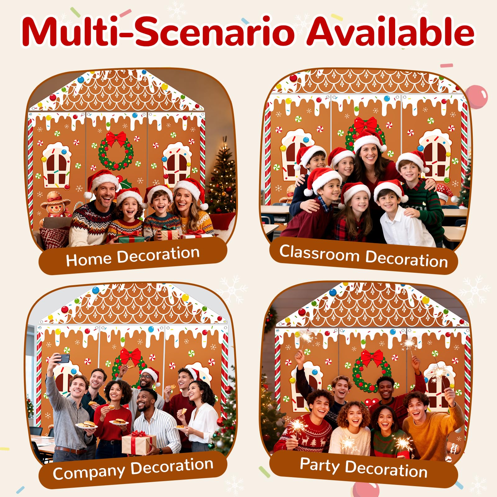 Snapklik.com : Mulbozy 4 Pcs Christmas Gingerbread House Decoration ...
