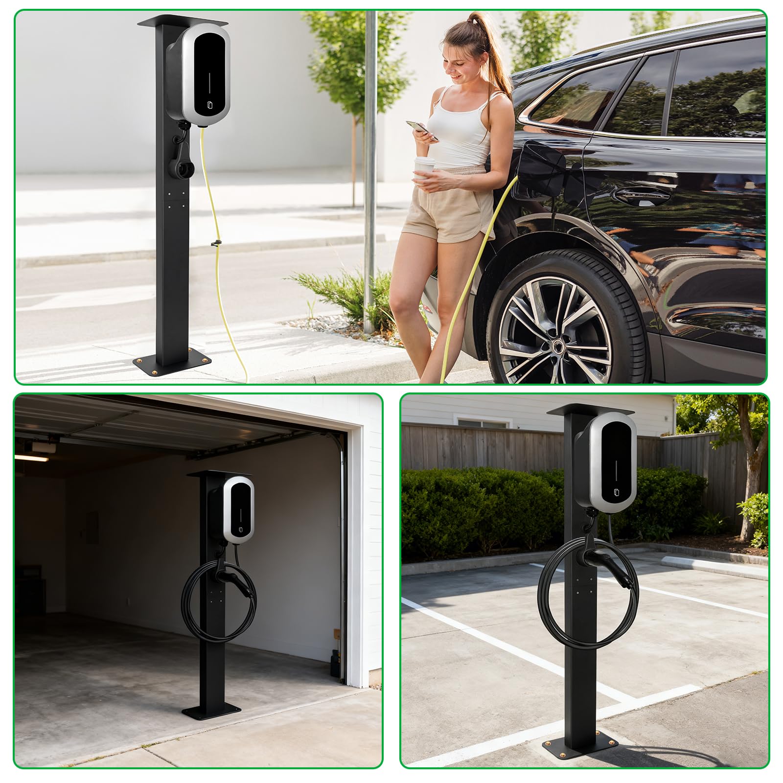 Wallbox Stand für Elektroauto Ladestation, Externer Ständer für EV und PHEV, Freistehende Ladeständer Halterung, EV Ladepedestal für Innen und Außenbereich
