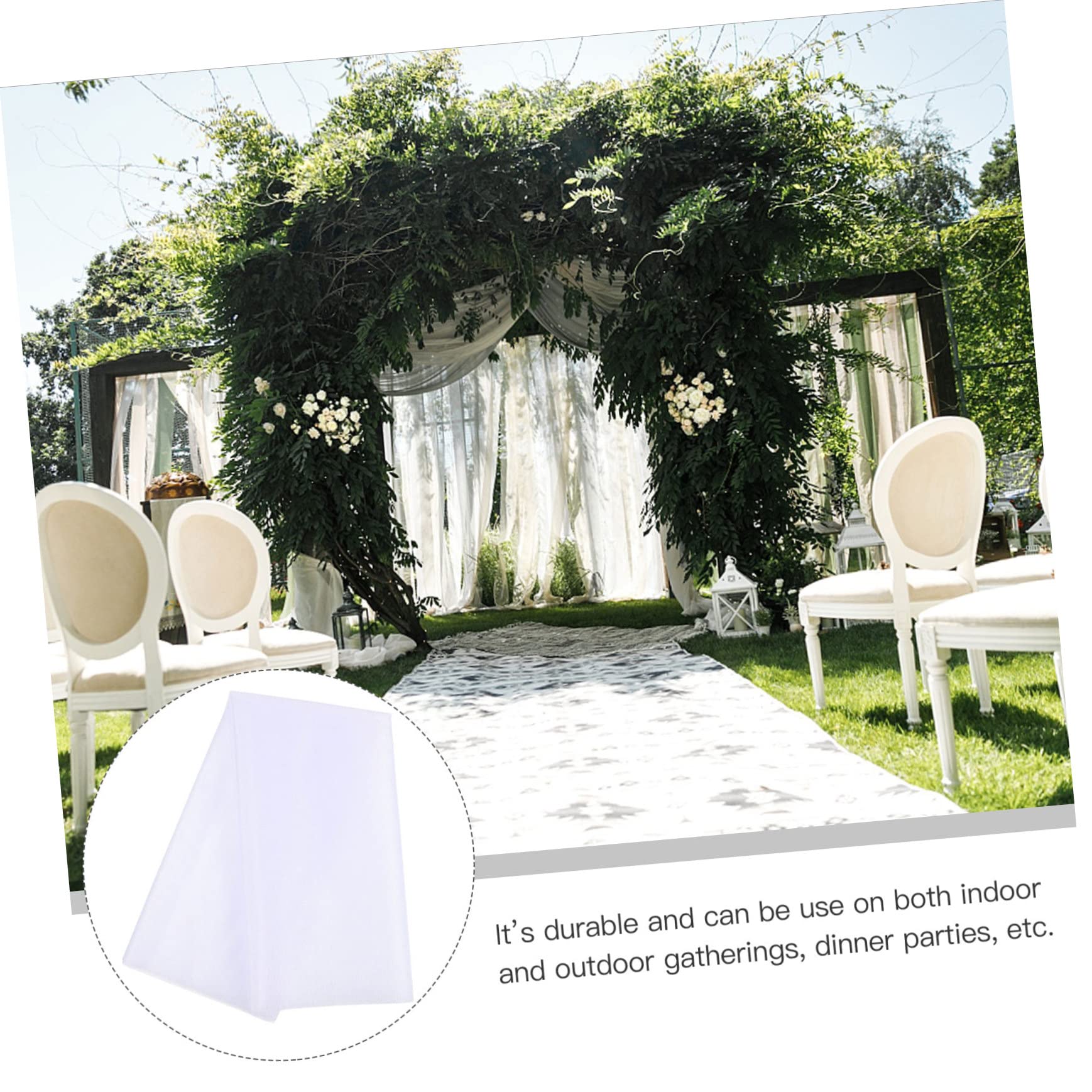 OSOLADY 1 Set Wedding Arch Yarn Decorate Dining Room Table Decor Wedding Decor Drapes Chiffon Curtains Wedding Table Decor Tulle Tablecloth Organza Wedding Backdrop Party Supplies White