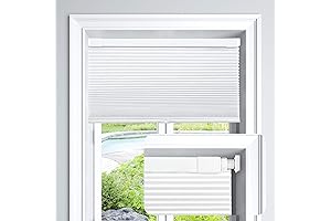 No Tools No Holes! lazblinds Pleated Blinds, 33'W x 64'H, White