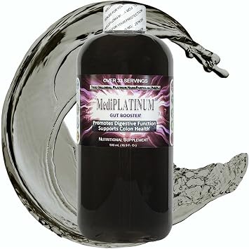 MediPLATINUM Gut Booster True Colloidal Platinum PtNP Nutritional Supplement - 500 mL 16.9 Fl Oz in Clear BPA-Free Plastic Bottle