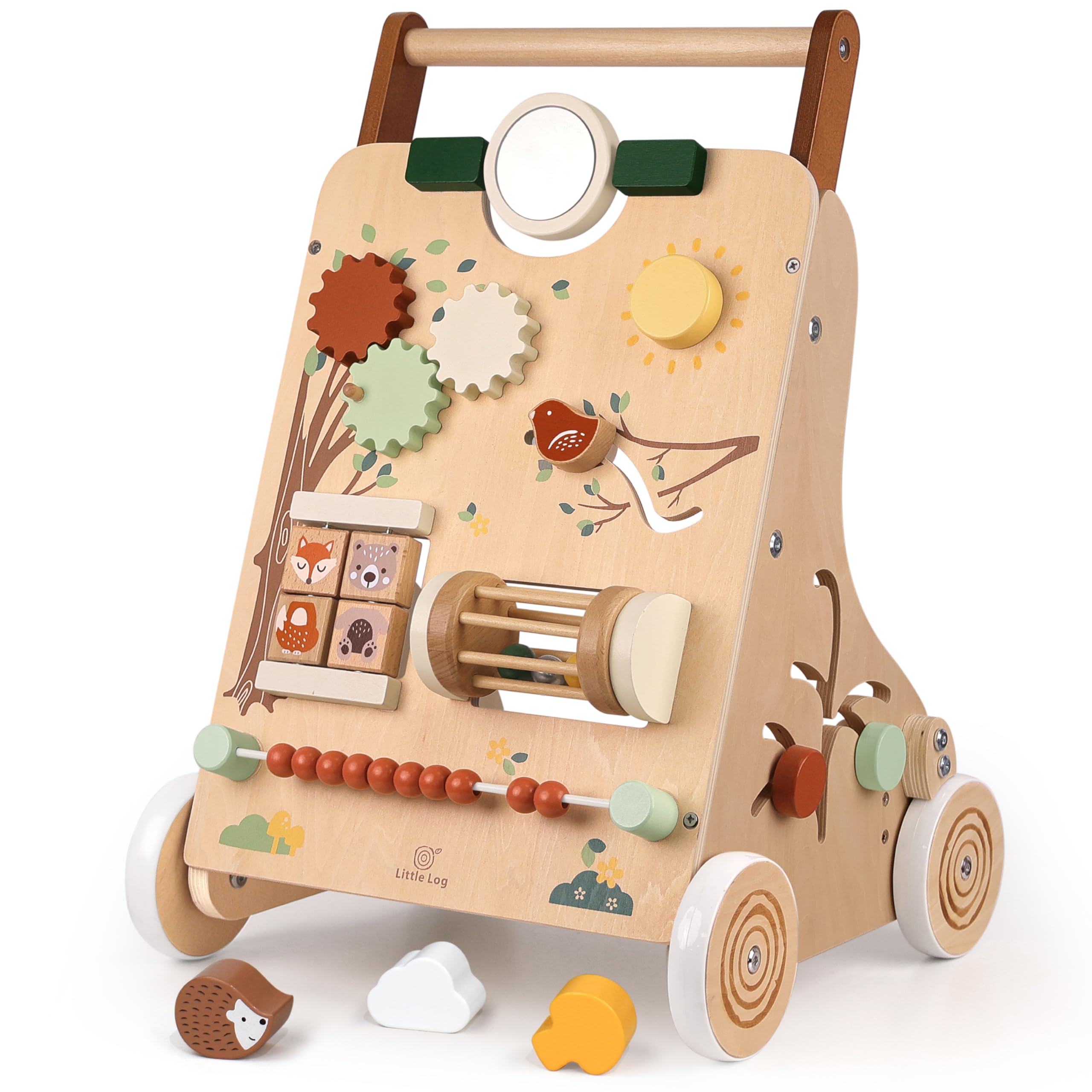 Girello In Legno Per Bambini 10 In 1 – Centro Attività Multigioco, Altezza Regolabile, Ruote Silenziose, Per Imparare A Camminare - 2