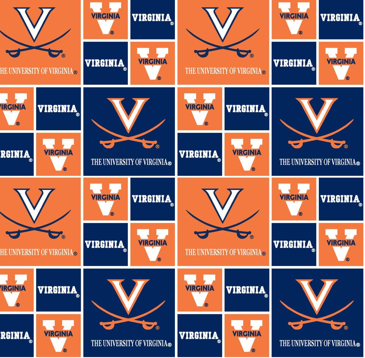 University of Virginia Fine Cotton Classic Geometric Design