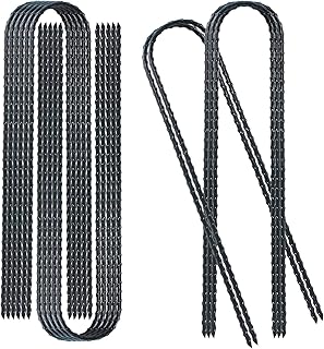 Trampolines Wind Stakes 24 Pack, 12 Inch Heavy Duty U Shaped Rebar Stake Ground Anchors Galvanized Steel Safety Trampoline Anchors for Garden Decoration, Camping Tents, Soccer Goals, etc