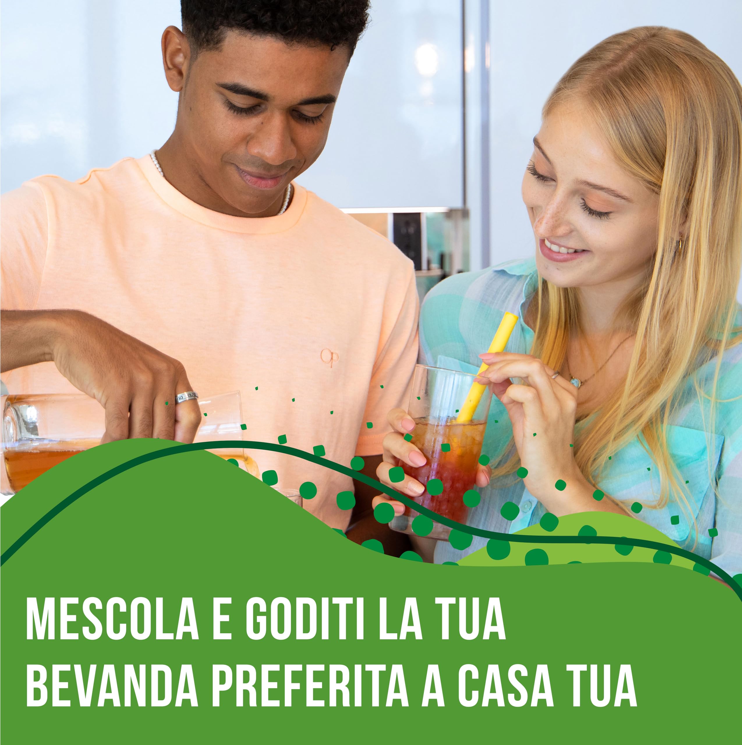 POPPING BOBA SET per Bubble Tea - 1x Popping Boba alla Fragola 450 g, 1x verde Sciroppo di frutta alla Mela verde 300ml & 2x Canucce - nessun colorante artificiale, 100% vegan e senza glutine