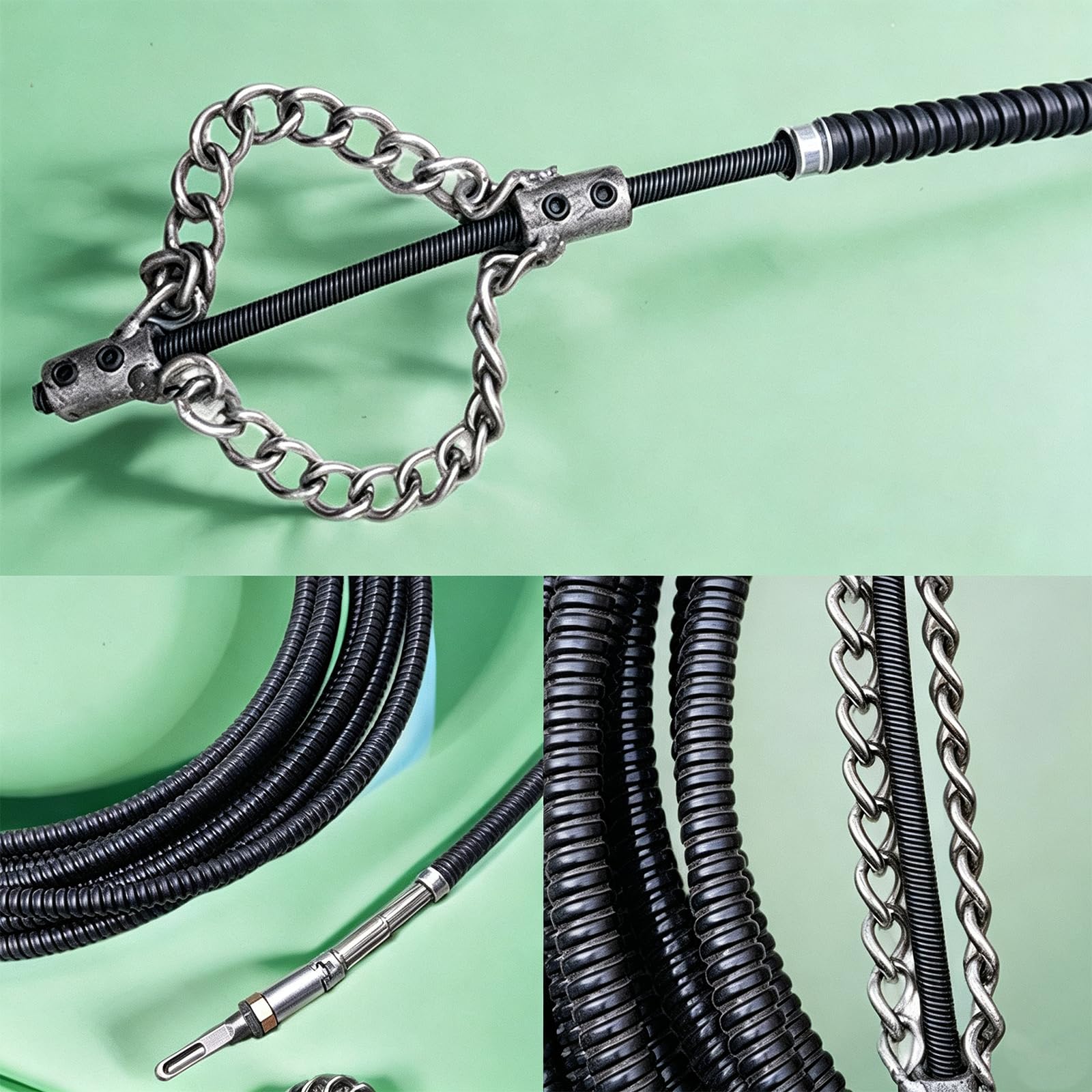 Serpiente De Acero EláStico Para Limpieza TuberíAs,Taladro Desatascador
